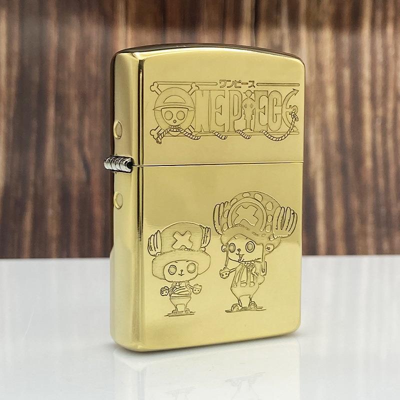 One Piece Wanted Chopper Engraved Gold Lighter Zippo