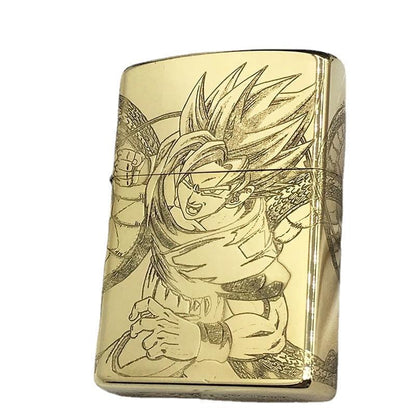 Dragon Ball Goku Engraved Gold Lighter Zippo