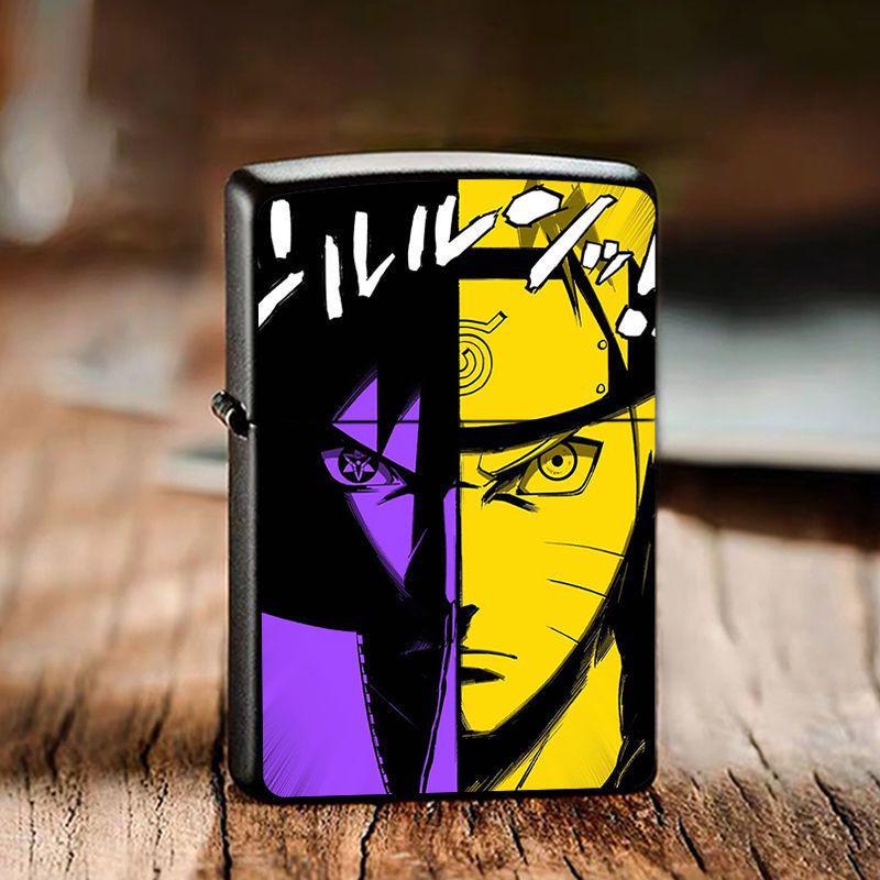 Naruto and Sasuke Rivals Painted Lighter Zippo