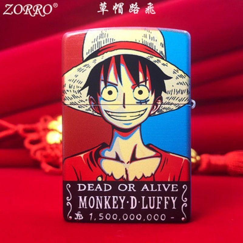 One Piece Red Wanted Luffy Lighter Zippo