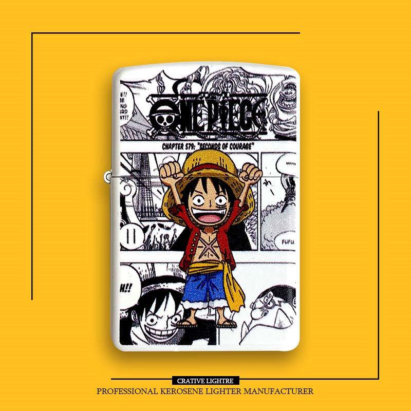 One Piece Funny Luffy Painted Lighter Zippo